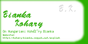 bianka kohary business card